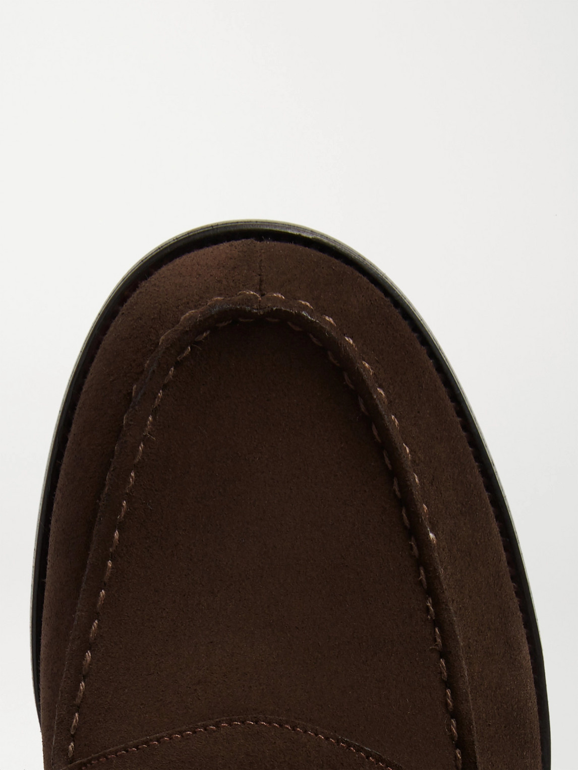 Shop Jm Weston 180 Moccasin Suede Loafers In Brown