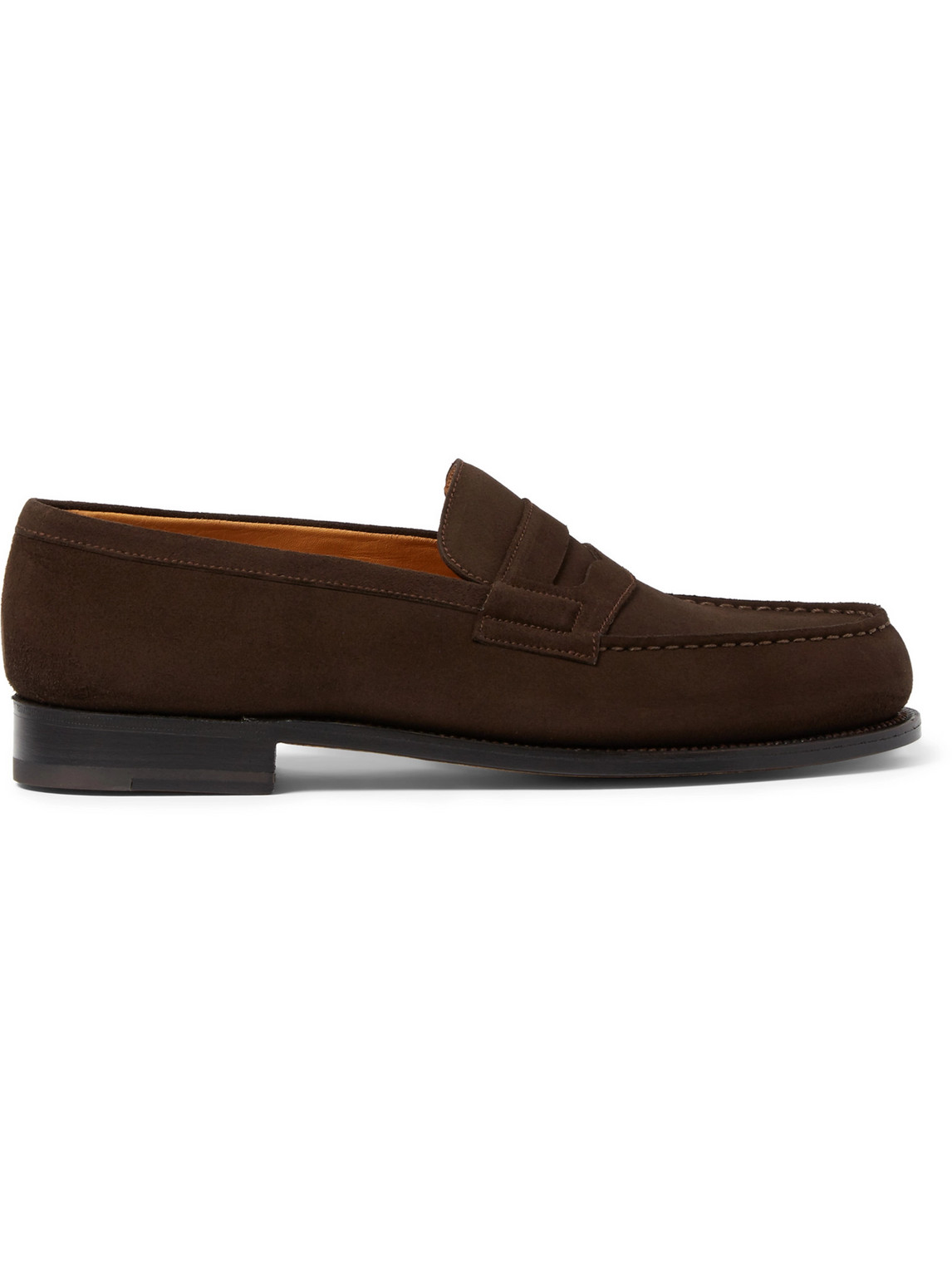 J.m. Weston 180 Moccasin Suede Loafers In Brown