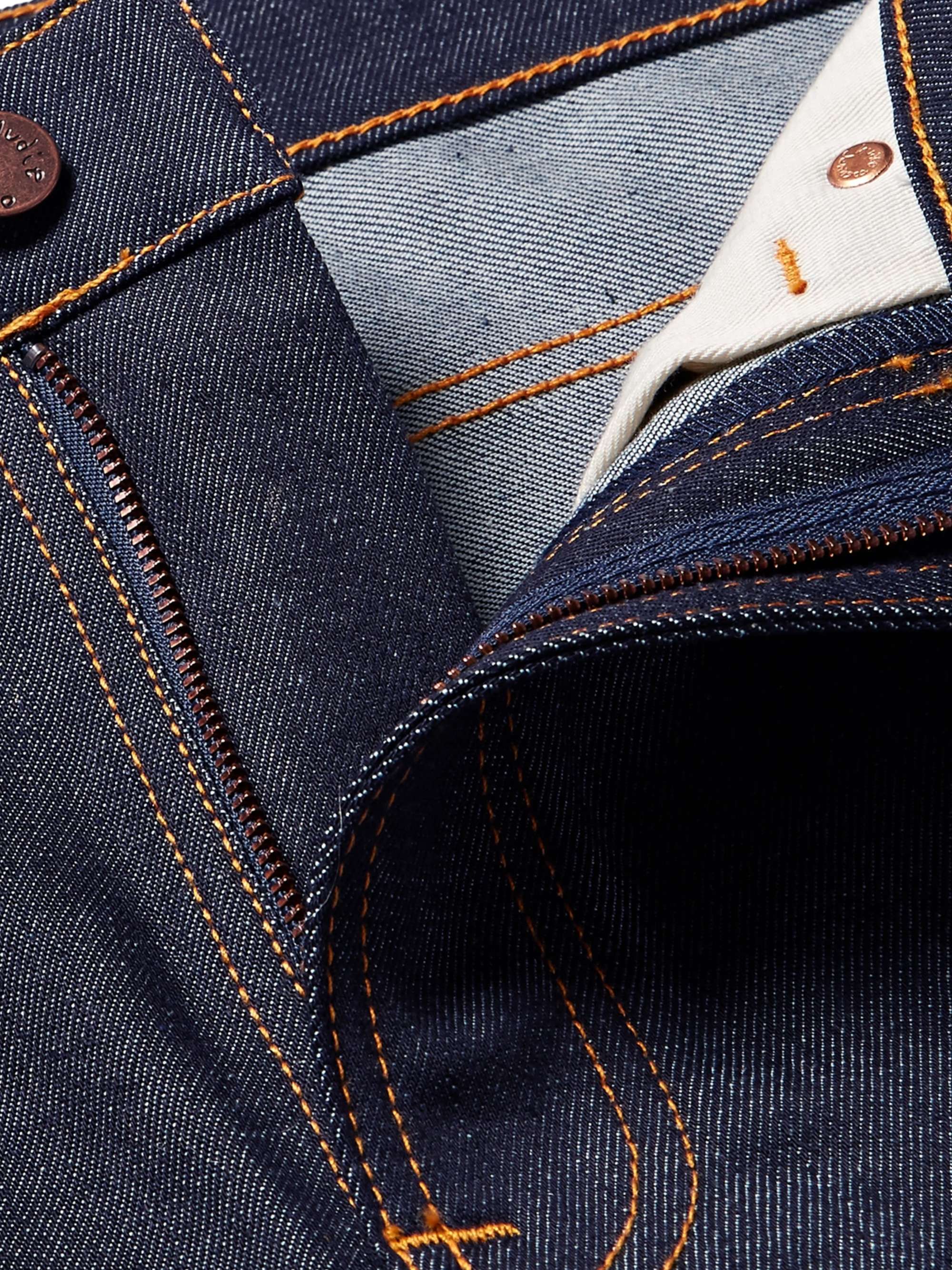 NUDIE JEANS Lean Dean Slim-Fit Dry Organic Denim Jeans