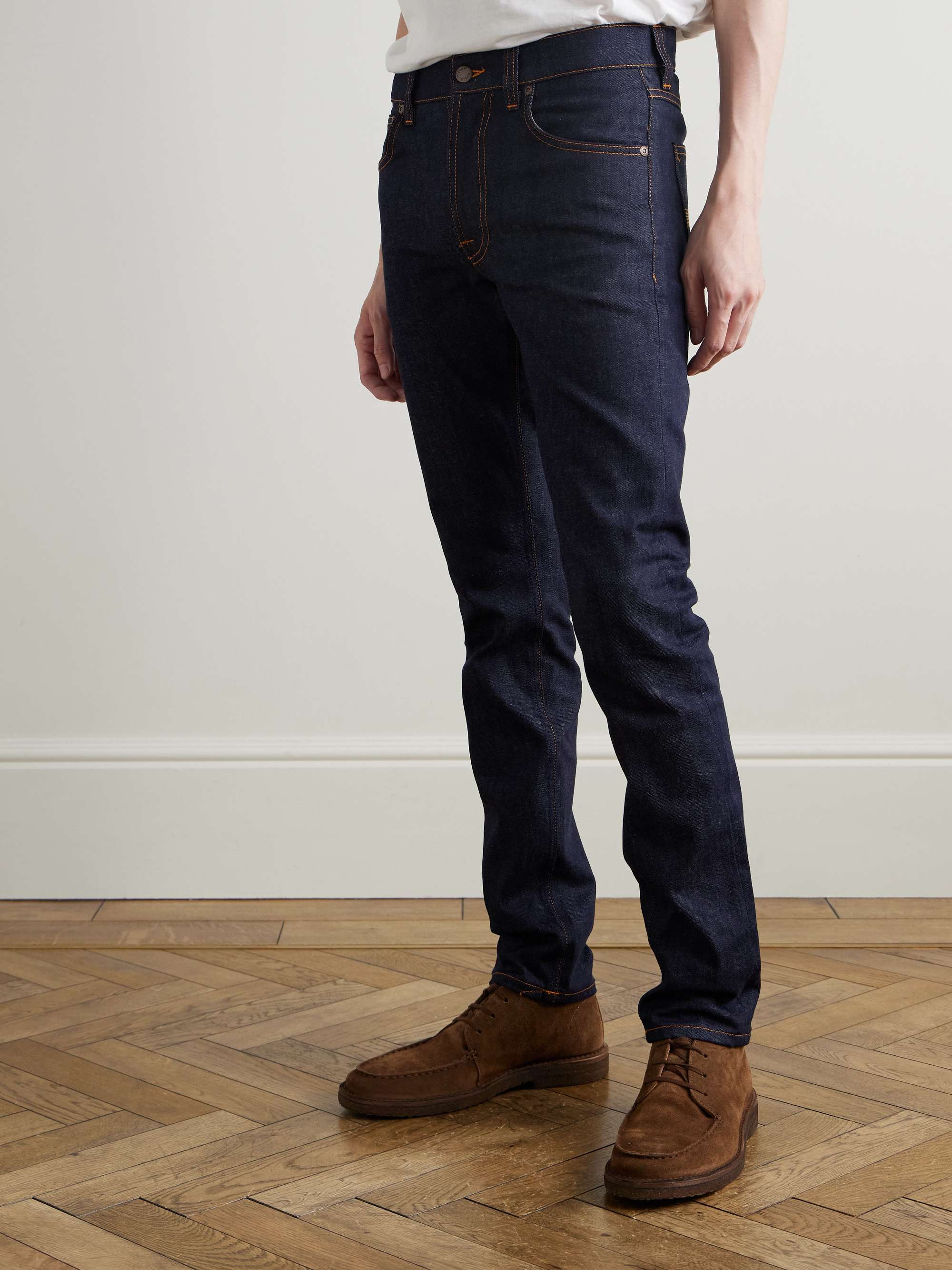 NUDIE JEANS Lean Dean Slim-Fit Dry Organic Denim Jeans
