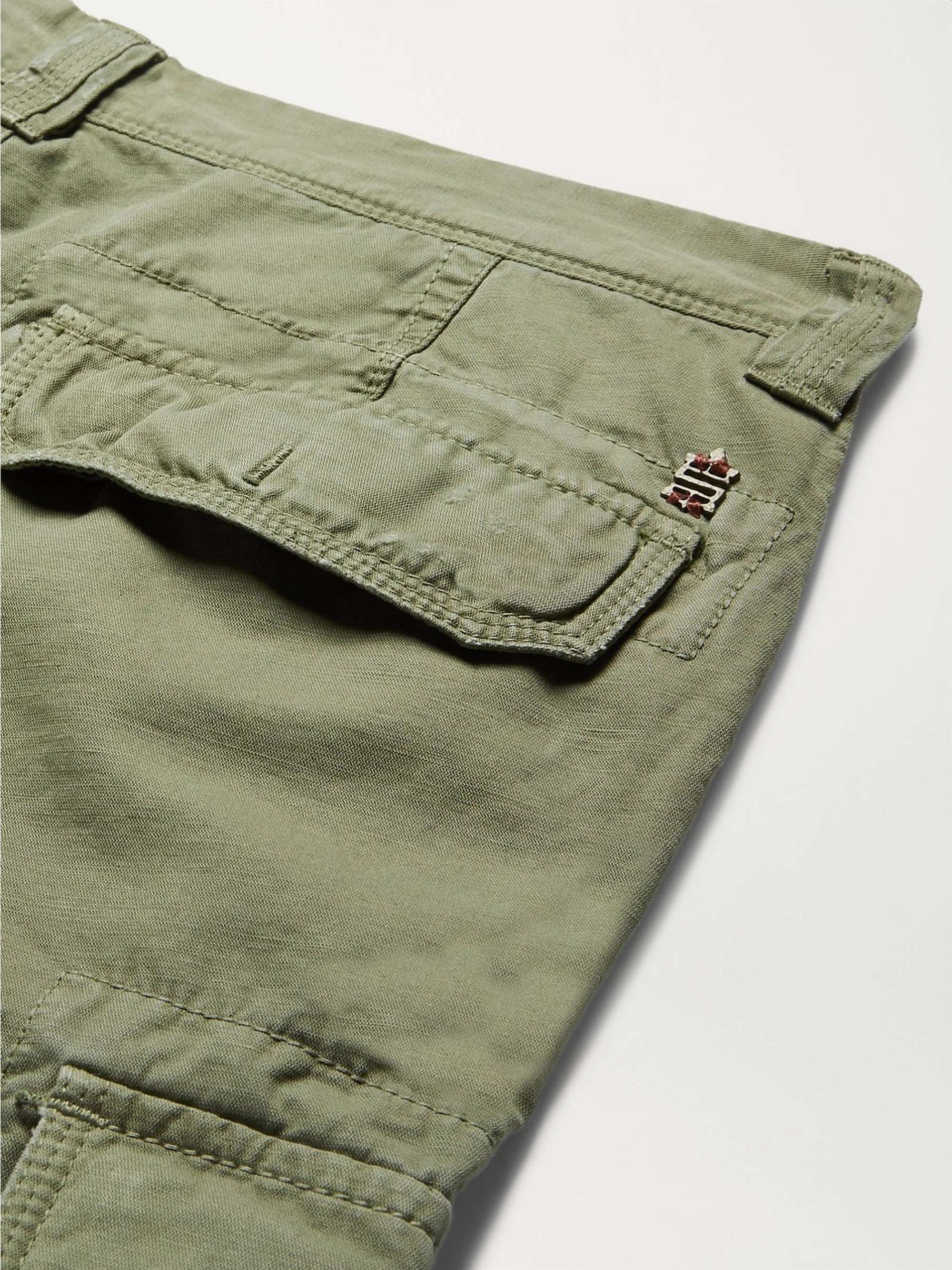 INCOTEX Slim-Fit Cotton and Linen-Blend Cargo Trousers