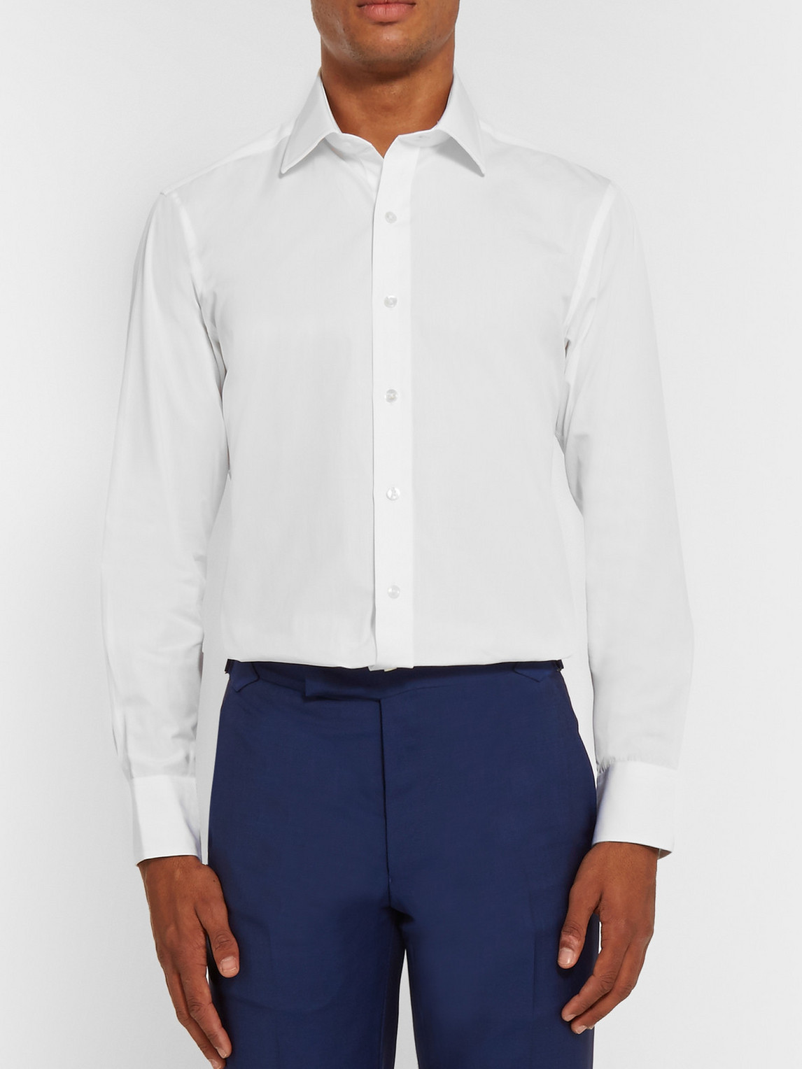 Shop Emma Willis White Slim-fit Cotton Shirt
