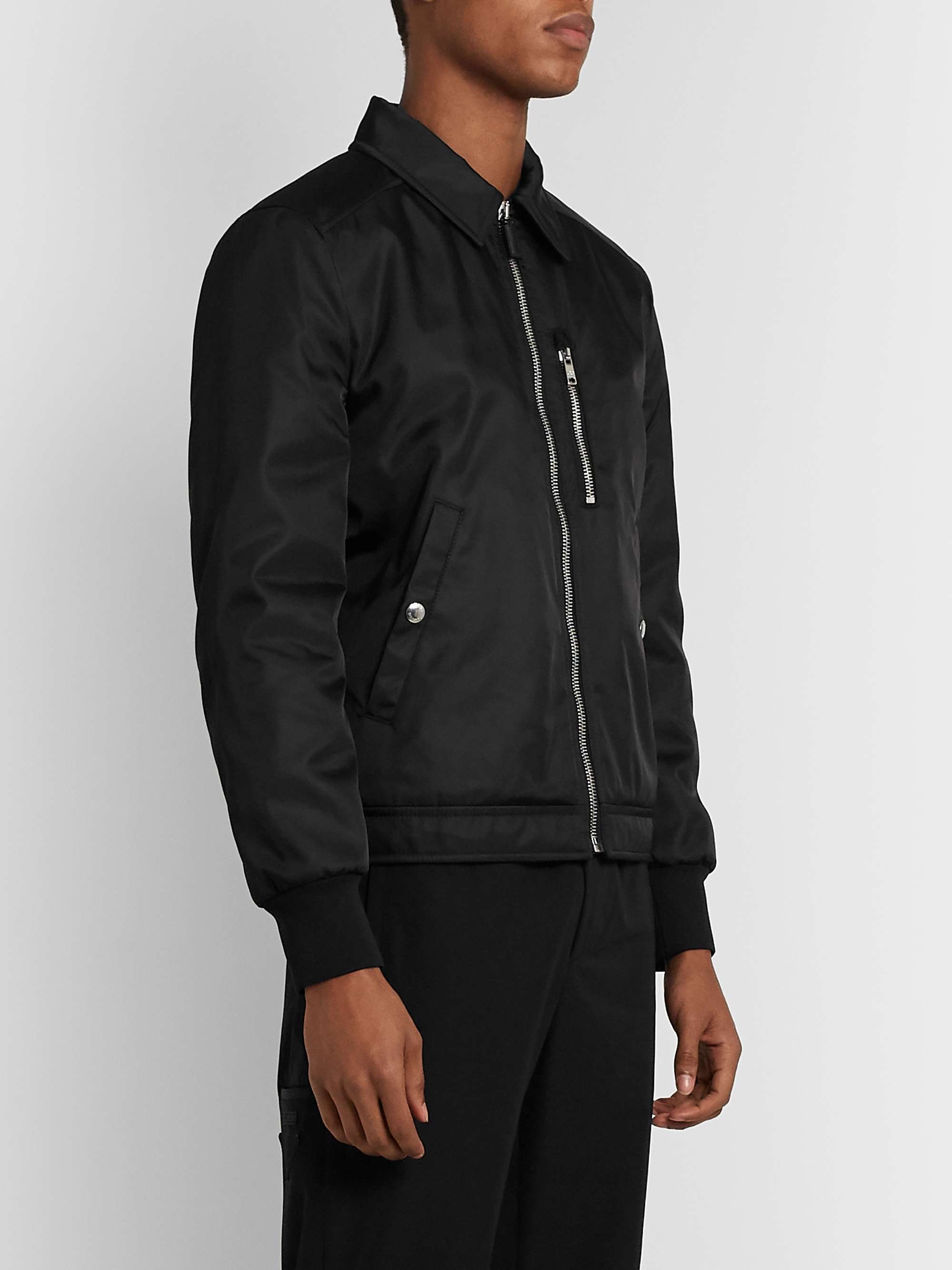 PRADA Saffiano Leather-Trimmed Nylon Blouson Jacket