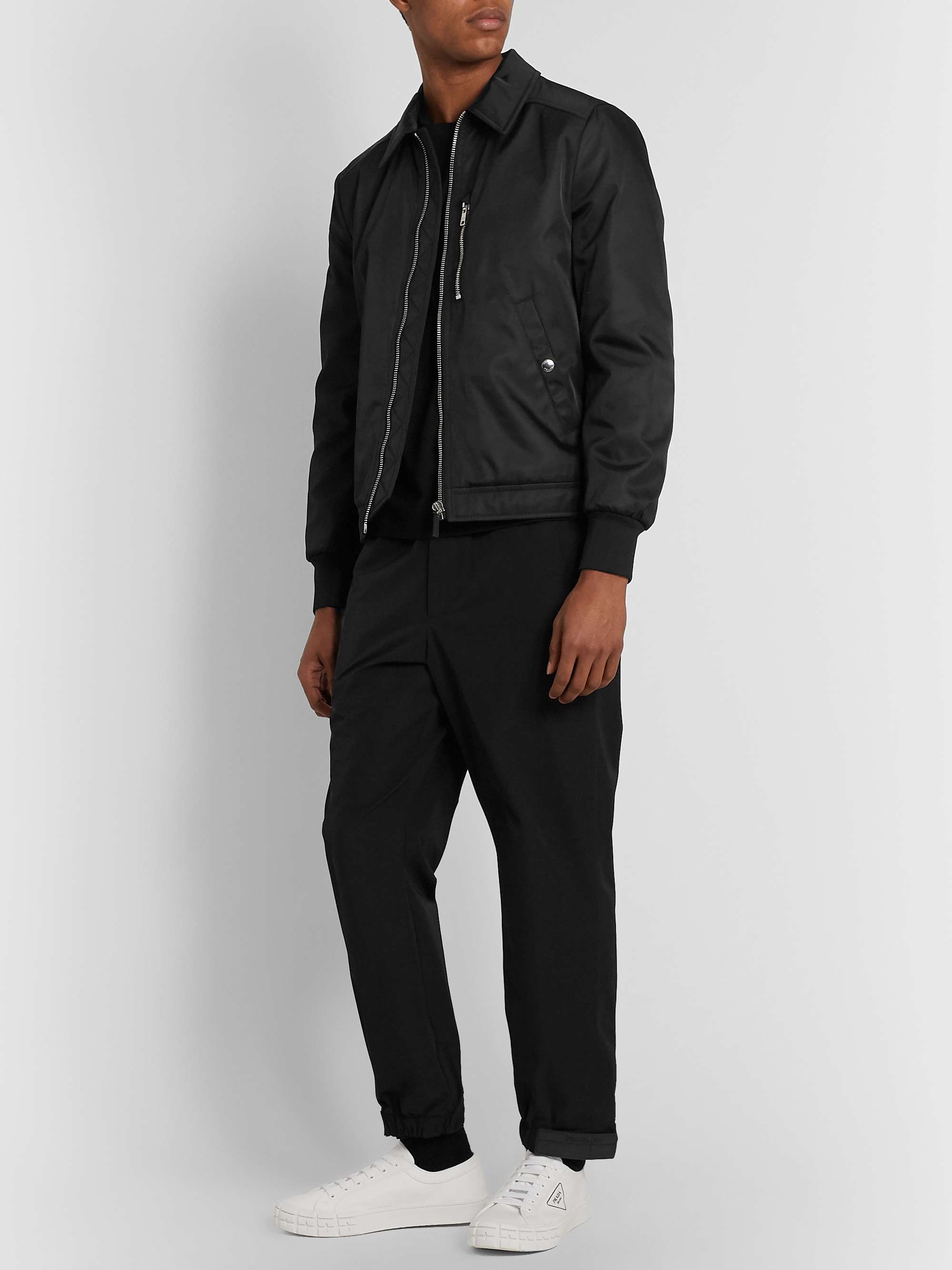 PRADA Saffiano Leather-Trimmed Nylon Blouson Jacket
