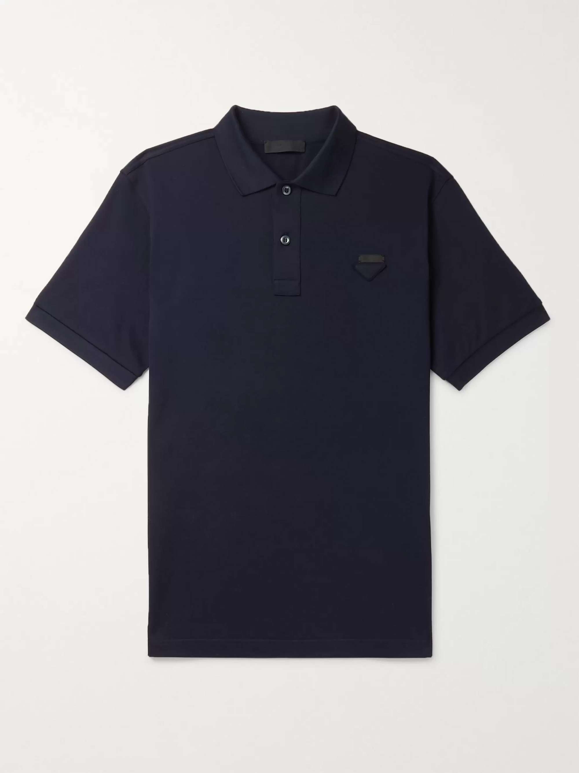 PRADA Logo-Appliquéd Cotton-Piqué Polo Shirt for Men | MR PORTER