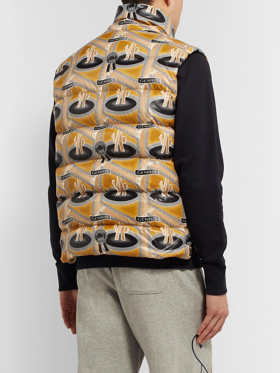 Moncler Genius Fergus Purcell 2 Moncler 1952 Parker Printed Quilted Nylon Down Gilet In Gold