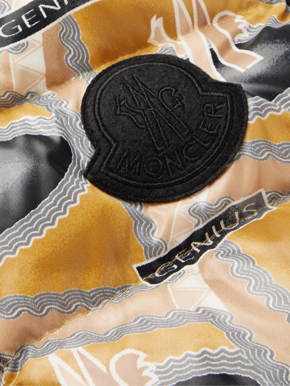 Moncler Genius Fergus Purcell 2 Moncler 1952 Parker Printed Quilted Nylon Down Gilet In Gold