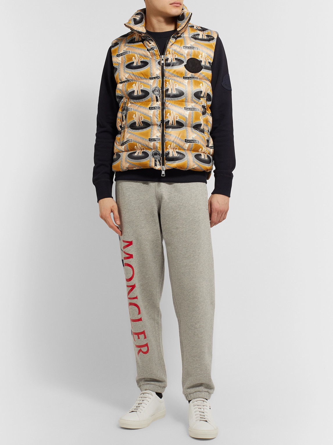 Shop Moncler Genius Fergus Purcell 2 Moncler 1952 Parker Printed Quilted Nylon Down Gilet In Gold