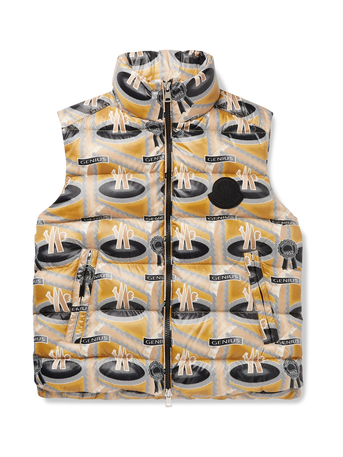 Shop Moncler Genius Fergus Purcell 2 Moncler 1952 Parker Printed Quilted Nylon Down Gilet In Gold
