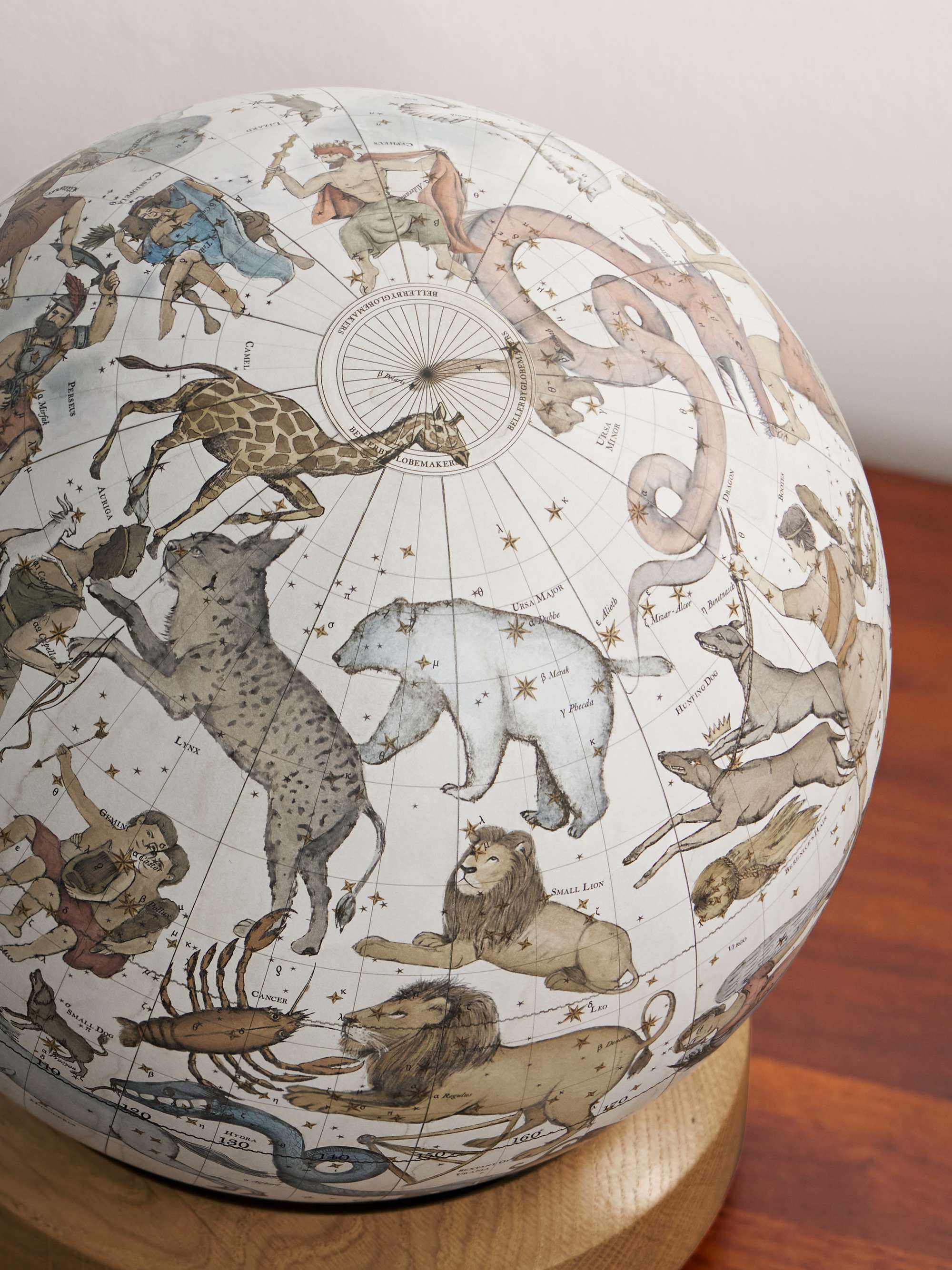 Bellerby & Co Globemakers Albion Resin and Walnut Mini Desk Globe