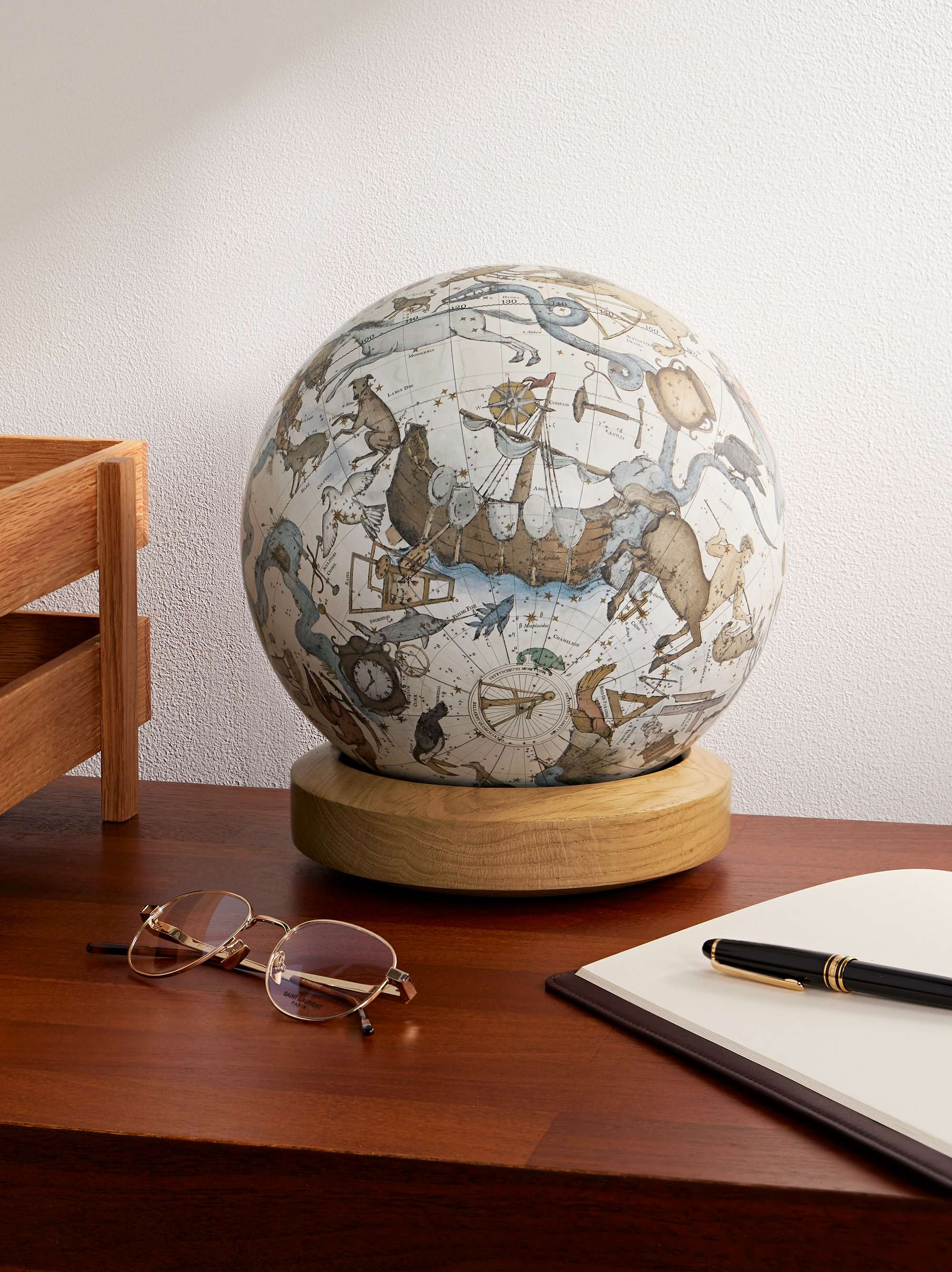 Bellerby & Co Globemakers Albion Resin and Walnut Mini Desk Globe
